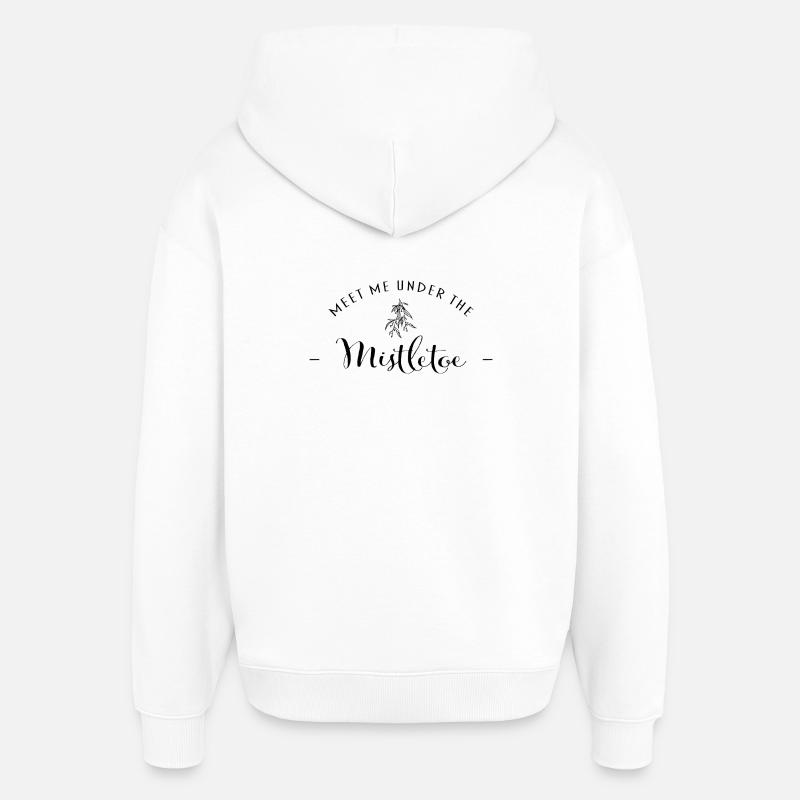 « Retrouvez-moi sous le gui » | Dire Noël - Sweat à capuche unisexe Stanley/Stella Oversized - blanc