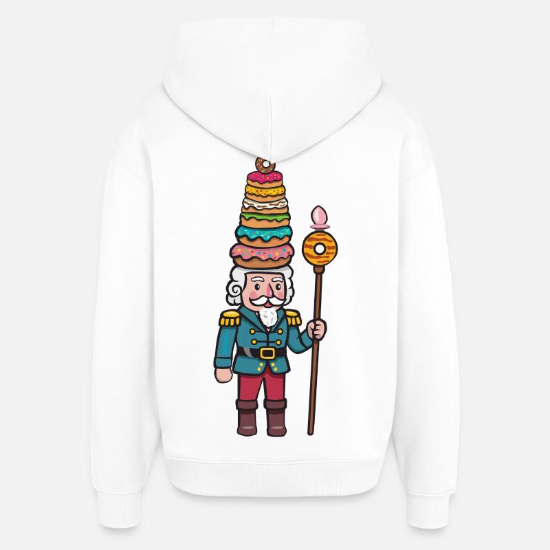 donut cracker nutcracker - Oversized Unisex Hoodie by Stanley/Stella - white