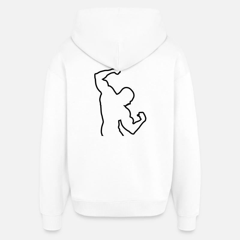 bodybuilding - Sweat à capuche unisexe Stanley/Stella Oversized - blanc