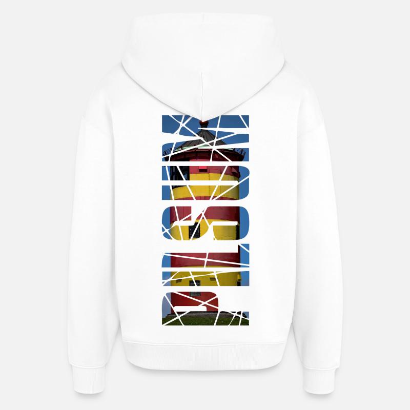 Phare Pilsum - cadeau - Sweat à capuche unisexe Stanley/Stella Oversized - blanc