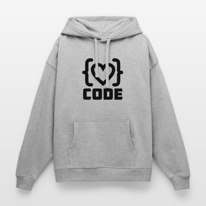 Herzprogrammierer Code Logo mit Text CODE Oversized Unisex Hoodie von Stanley/Stella