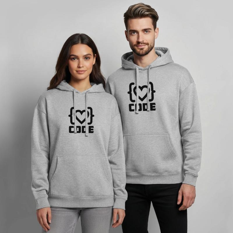 Herzprogrammierer Code Logo mit Text CODE Oversized Unisex Hoodie von Stanley/Stella