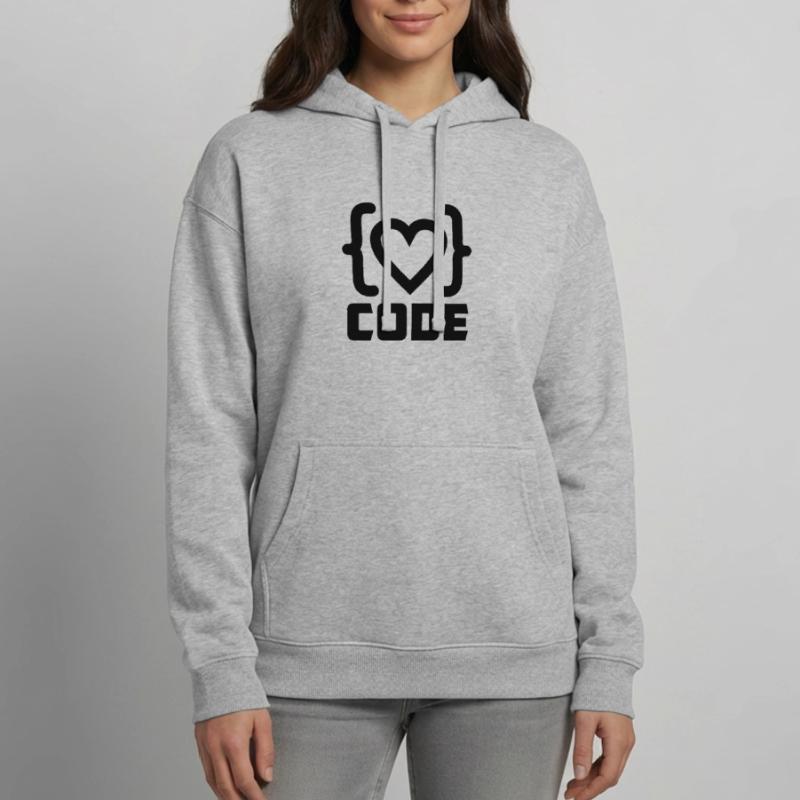 Herzprogrammierer Code Logo mit Text CODE Oversized Unisex Hoodie von Stanley/Stella