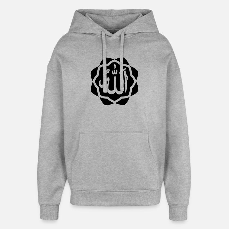 Logo d’Allah Dieu dans le cadre - Sweat à capuche unisexe Stanley/Stella Oversized - gris chiné
