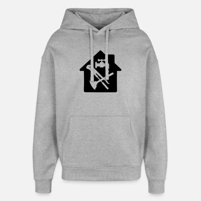 Plombier logo d’outil dans le chalet - Sweat à capuche unisexe Stanley/Stella Oversized - gris chiné