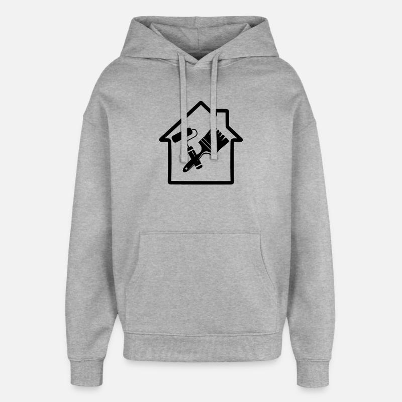 Peintre en bâtiment - Sweat à capuche unisexe Stanley/Stella Oversized - gris chiné