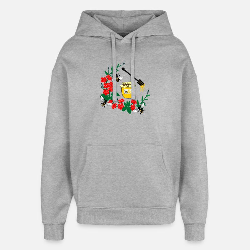 Couronne de fleurs au miel - Sweat à capuche unisexe Stanley/Stella Oversized - gris chiné
