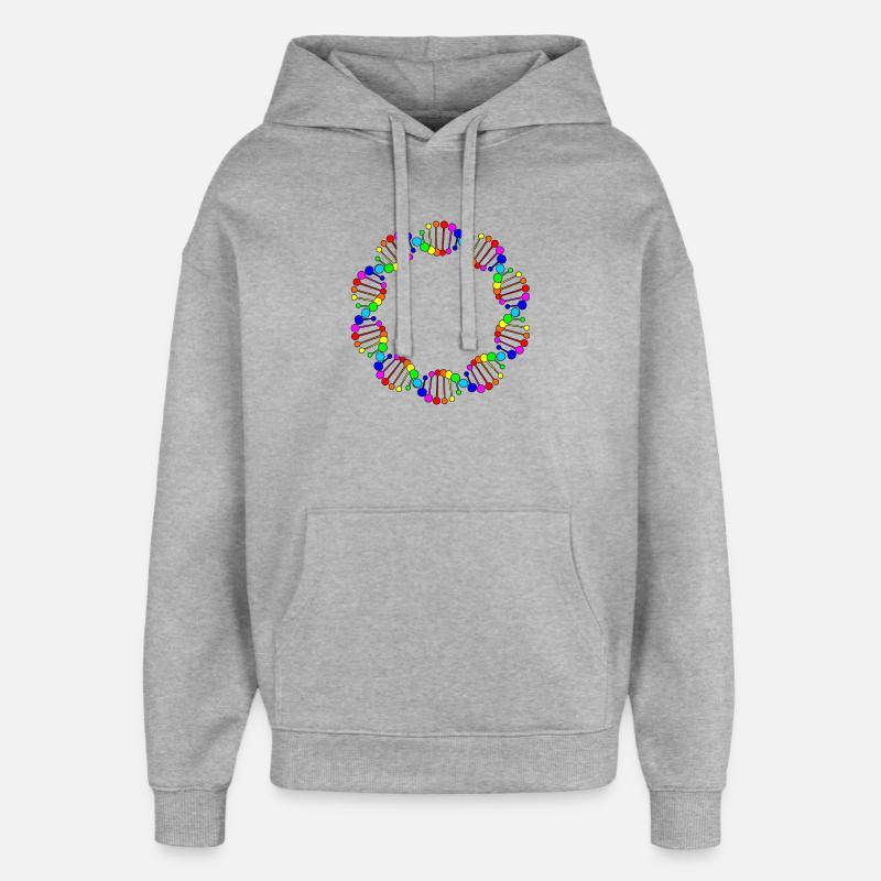 ADN ADN arc-en-ciel - Sweat à capuche unisexe Stanley/Stella Oversized - gris chiné
