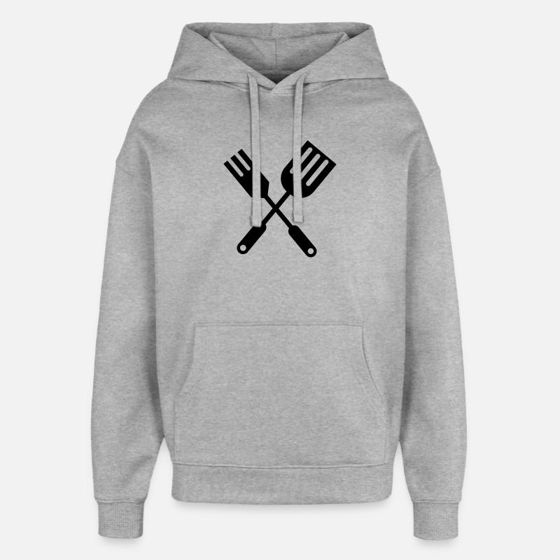 Couverts de cuisine BBQ - Sweat à capuche unisexe Stanley/Stella Oversized - gris chiné