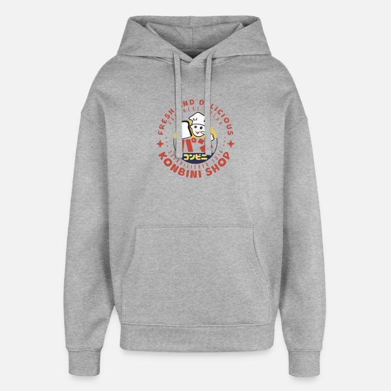 J’adore le pain Konbini - Sweat à capuche unisexe Stanley/Stella Oversized - gris chiné
