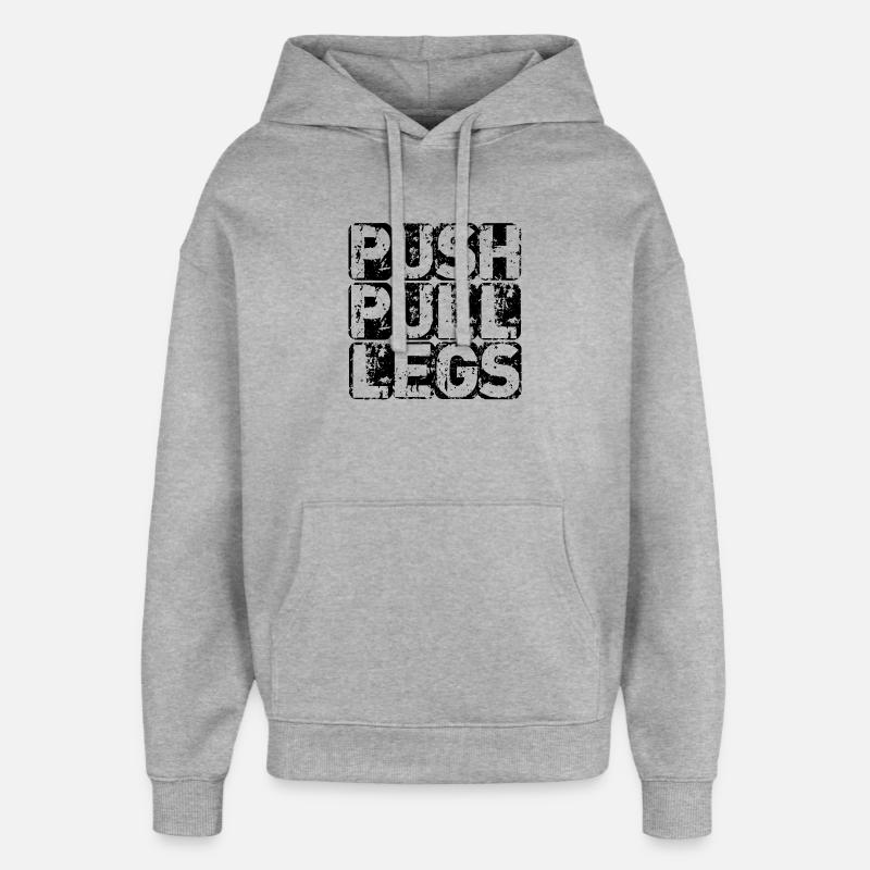 PUSH PULL LEG - Oversized Unisex Hoodie by Stanley/Stella - heather grey