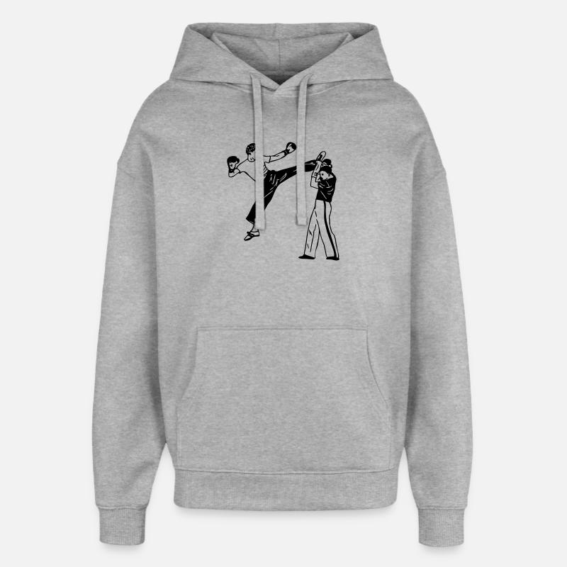 Savate de kickboxing - Sweat à capuche unisexe Stanley/Stella Oversized - gris chiné