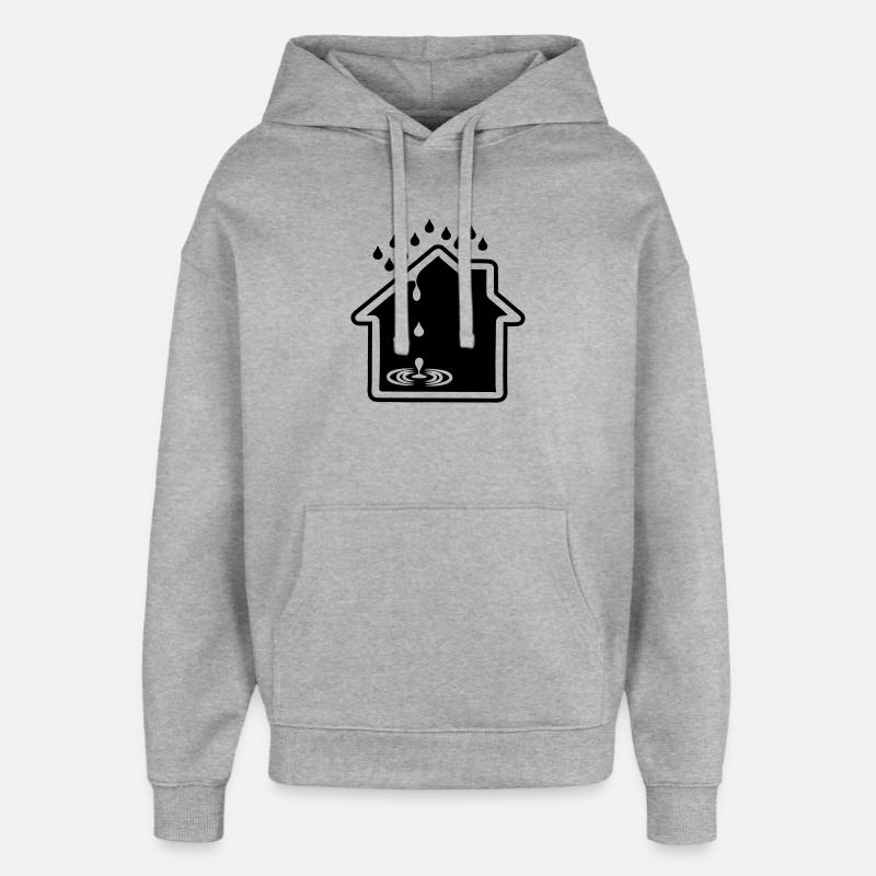 Fuites de maison - Sweat à capuche unisexe Stanley/Stella Oversized - gris chiné