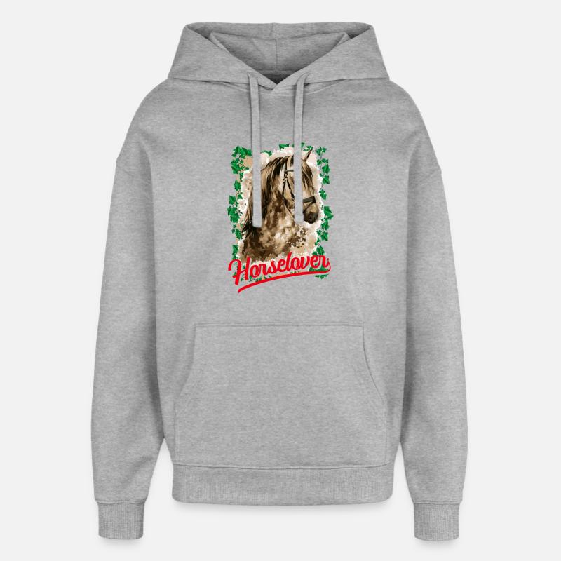 Équitation - cavalier - saut - cheval - cavalier - Sweat à capuche unisexe Stanley/Stella Oversized - gris chiné