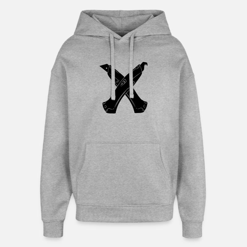 couteau stanley 5 - Sweat à capuche unisexe Stanley/Stella Oversized - gris chiné