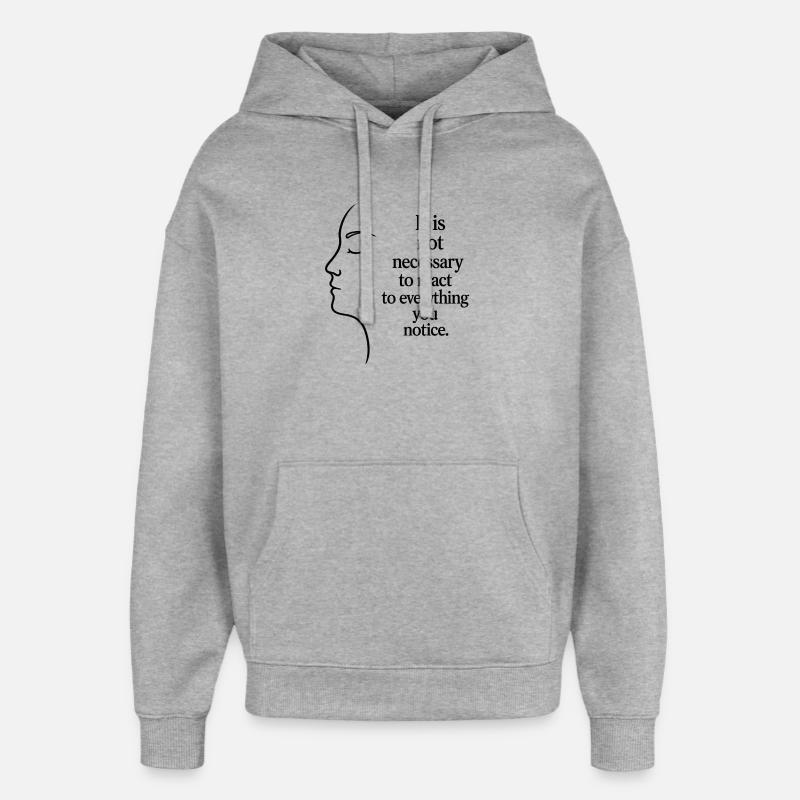 Observation sans réaction - Sweat à capuche unisexe Stanley/Stella Oversized - gris chiné