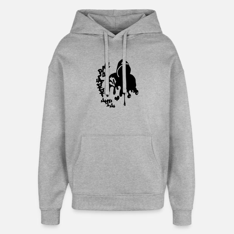 graffiti - Sweat à capuche unisexe Stanley/Stella Oversized - gris chiné