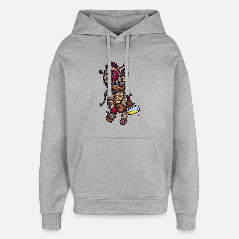 Poupée vaudou - Sweat à capuche unisexe Stanley/Stella Oversized - gris chiné