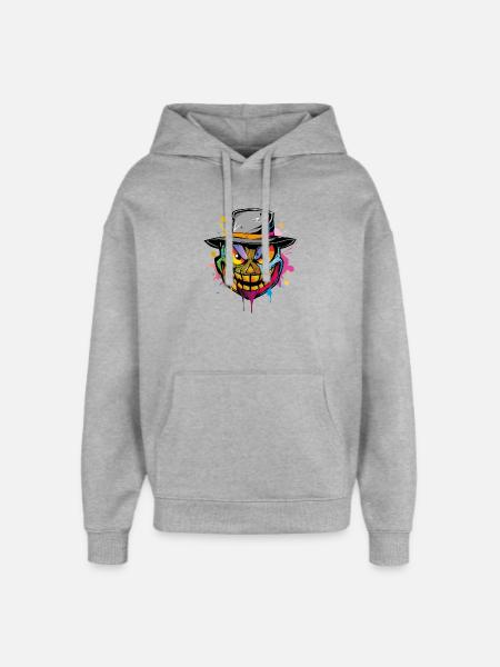 Halloween Face - Oversized Unisex Hoodie von Stanley/Stella - Grau meliert
