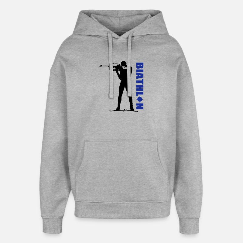 Biathlon - Sweat à capuche unisexe Stanley/Stella Oversized - gris chiné