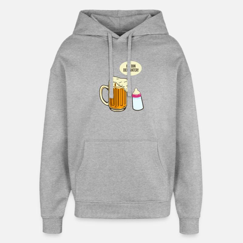 Ich bin dein Vater Bier Meme - Oversized Unisex Hoodie von Stanley/Stella - Grau meliert