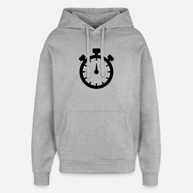 Stoppuhr 2 - Oversized Unisex Hoodie von Stanley/Stella - Grau meliert