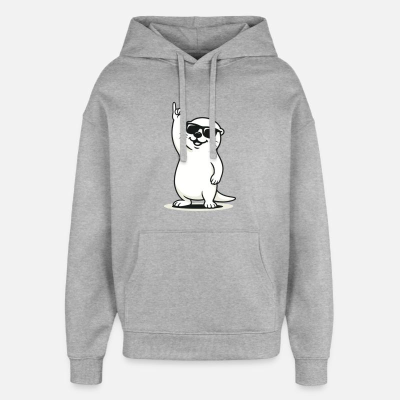 Loutre à bascule - Sweat à capuche unisexe Stanley/Stella Oversized - gris chiné