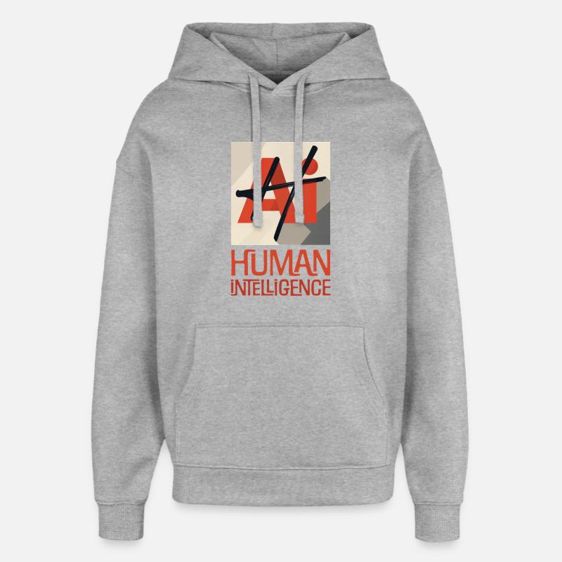 HUMAN INTELLIGENCE #3 - lets' talk - Sweat à capuche unisexe Stanley/Stella Oversized - gris chiné