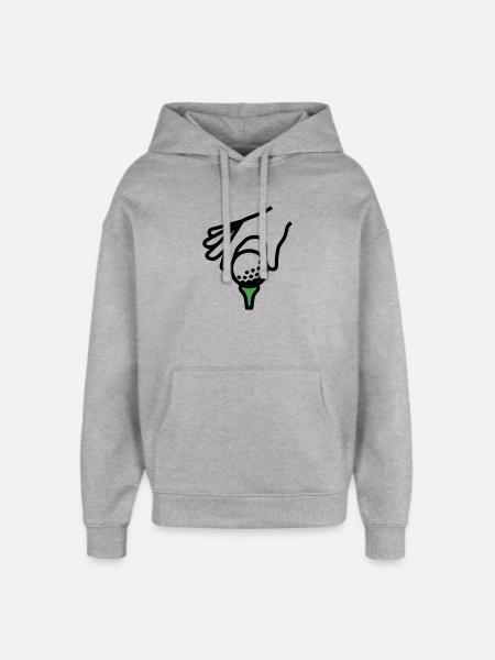 Golfball Abschlag Tee Golfsport Golfclub Golfer - Oversized Unisex Hoodie von Stanley/Stella - Grau meliert