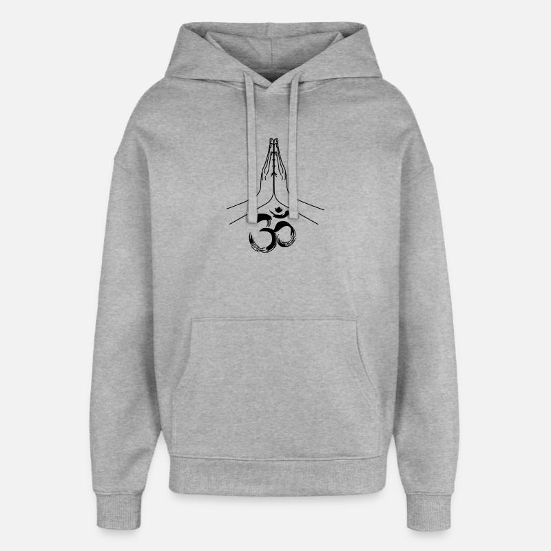 Namaste ohm - Sweat à capuche unisexe Stanley/Stella Oversized - gris chiné