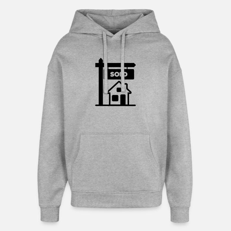 Panneau à logo transparent vendu - Sweat à capuche unisexe Stanley/Stella Oversized - gris chiné