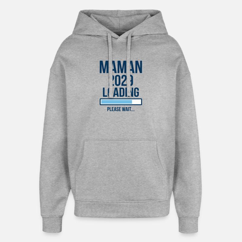 Future Maman 2029 Loading Graphique - Sweat à capuche unisexe Stanley/Stella Oversized - gris chiné