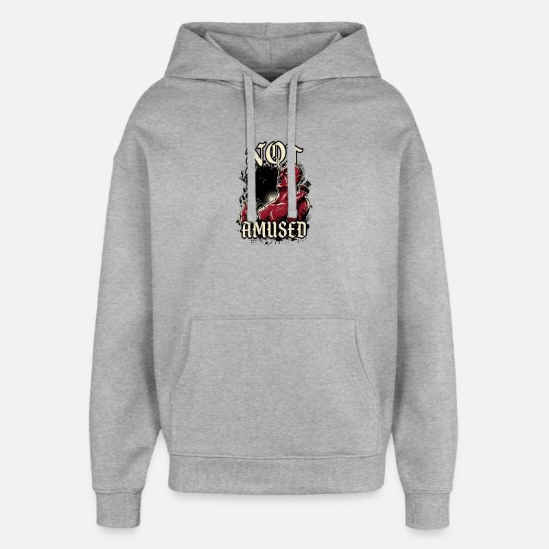Red Devil Not Amused Funny - Oversized Unisex Hoodie by Stanley/Stella - heather grey