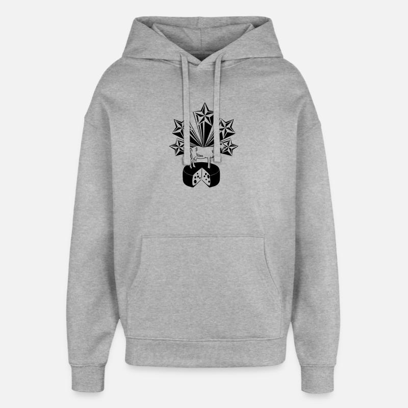 Fromage de chèvre 5 étoiles - Sweat à capuche unisexe Stanley/Stella Oversized - gris chiné