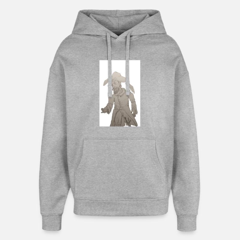 Pirate Avide (graphite) - Sweat à capuche unisexe Stanley/Stella Oversized - gris chiné