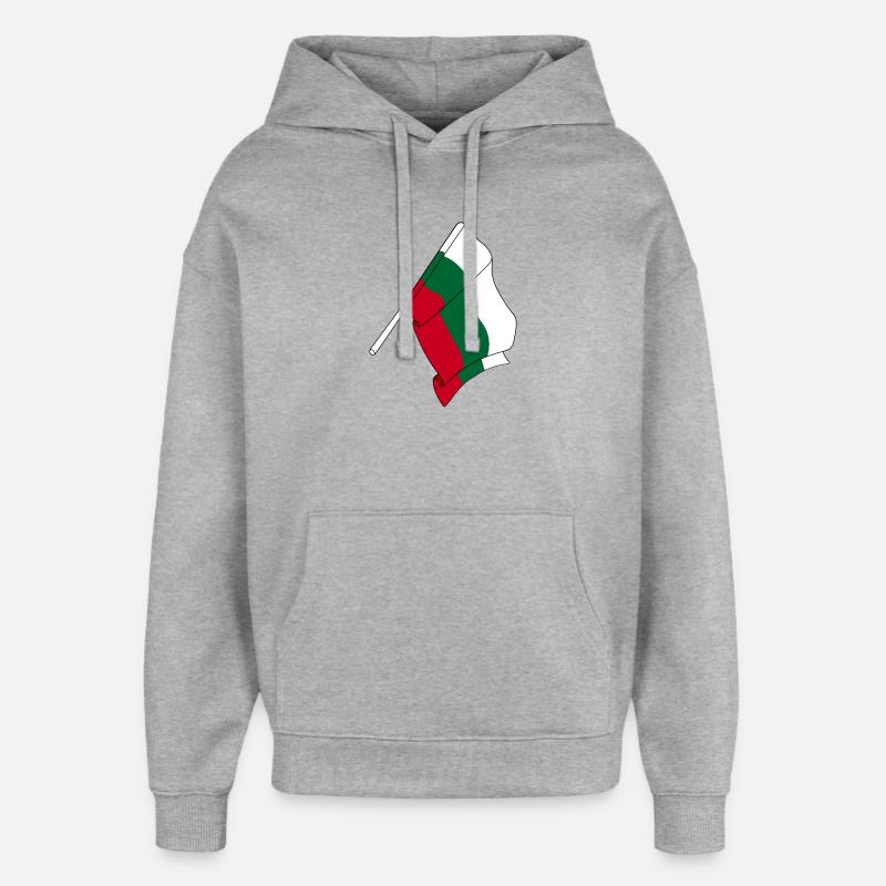 Drapeau Bulgarie - Sweat à capuche unisexe Stanley/Stella Oversized - gris chiné