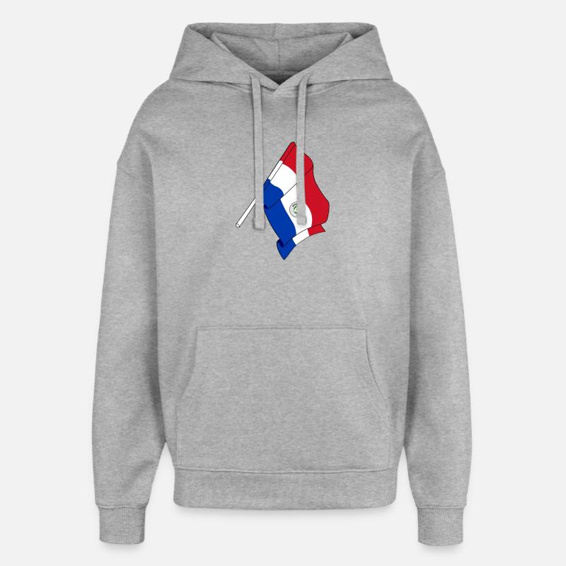 Drapeau du Paraguay - Sweat à capuche unisexe Stanley/Stella Oversized - gris chiné
