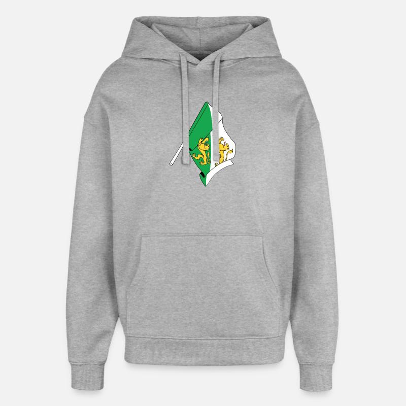 Drapeau : Thurgovie, Suisse - Sweat à capuche unisexe Stanley/Stella Oversized - gris chiné