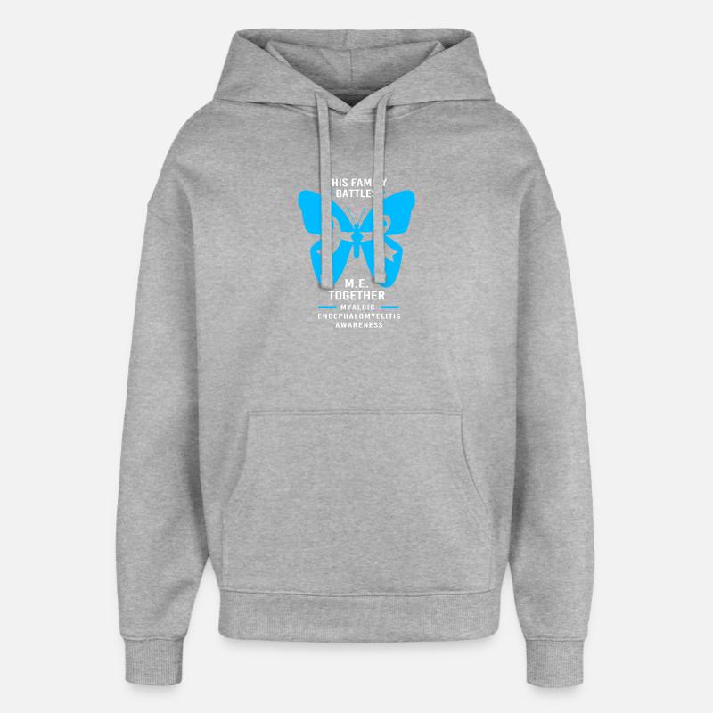 ME CFS - Hættetrøje unisex Stanley/Stella Oversized - grå meleret