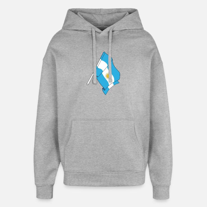 Drapeau de l’Argentine - Sweat à capuche unisexe Stanley/Stella Oversized - gris chiné