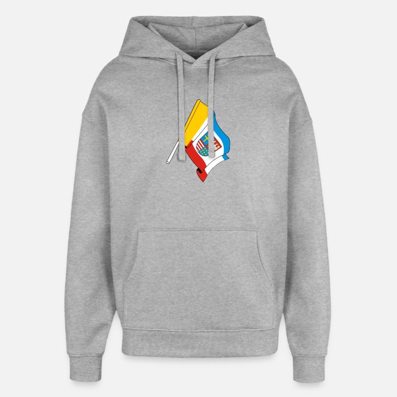 Drapeau Sainte-Croix Pologne - Sweat à capuche unisexe Stanley/Stella Oversized - gris chiné