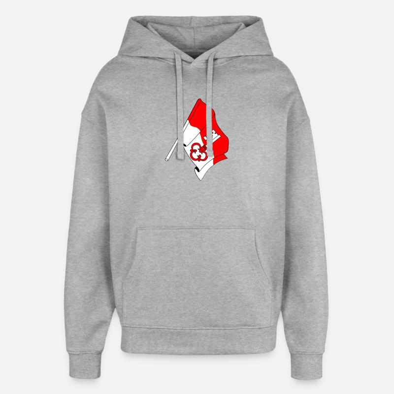 Drapeau Obwald Suisse - Sweat à capuche unisexe Stanley/Stella Oversized - gris chiné