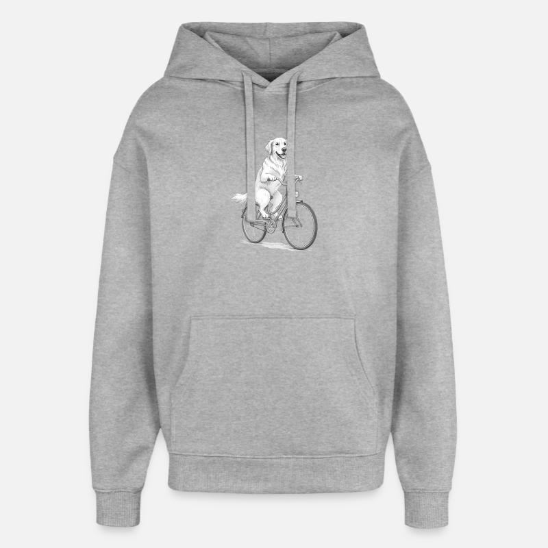 Chien Tailwind Rider à vélo - Sweat à capuche unisexe Stanley/Stella Oversized - gris chiné