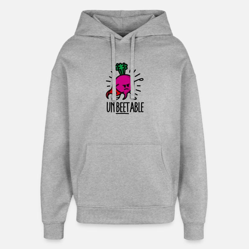 Unbeetable / unbeatable beetroot beet light - Oversized Unisex Hoodie by Stanley/Stella - heather grey