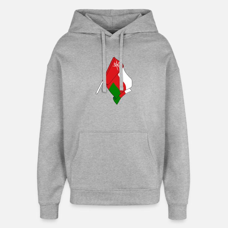 Drapeau d’Oman - Sweat à capuche unisexe Stanley/Stella Oversized - gris chiné