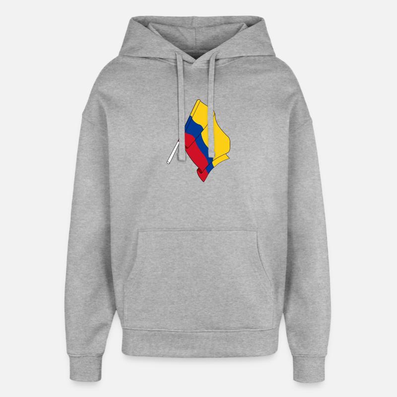 Drapeau de la Colombie - Sweat à capuche unisexe Stanley/Stella Oversized - gris chiné