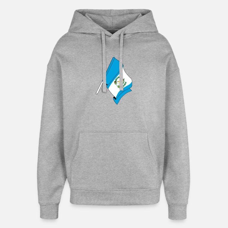 Drapeau Guatemala - Sweat à capuche unisexe Stanley/Stella Oversized - gris chiné