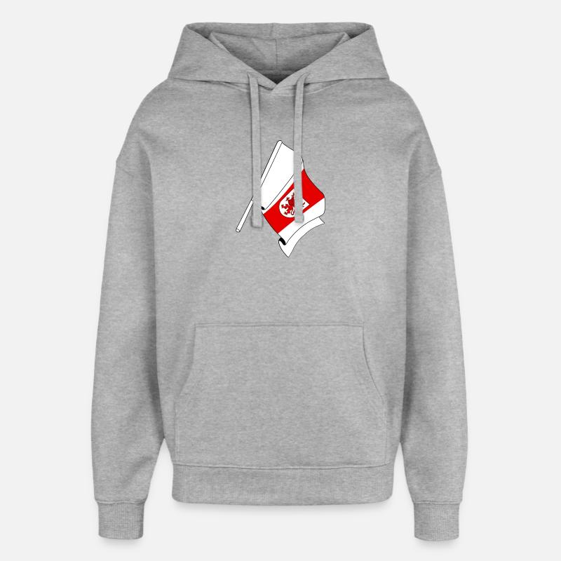 Drapeau : Poméranie occidentale, Pologne - Sweat à capuche unisexe Stanley/Stella Oversized - gris chiné