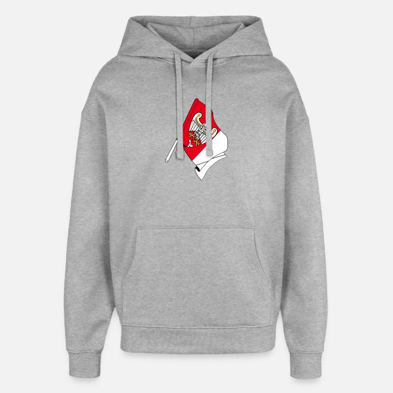 Drapeau Grande Pologne Pologne Pologne - Sweat à capuche unisexe Stanley/Stella Oversized - gris chiné