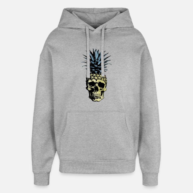 FOND CLAIR DE CRÂNE D’ANANAS - Sweat à capuche unisexe Stanley/Stella Oversized - gris chiné